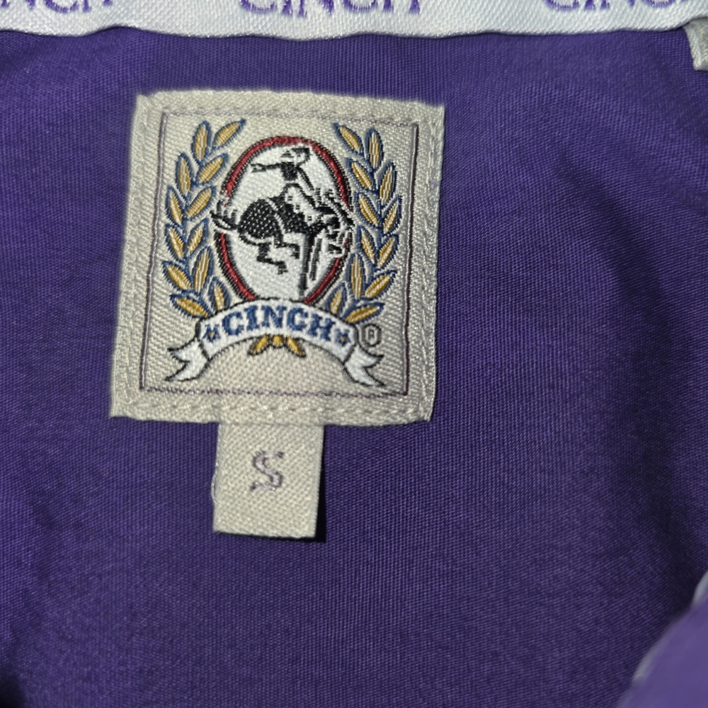 Cinch Men's Bold Purple Western Button Down Shirt 100% Cotton SZ S‎ Casual Rodeo - Picture 4 of 7